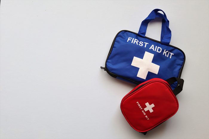 Blue And Red First Aid Kits Photo